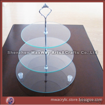 Clear Round Promotional Acrylic 3 Tiers Tower Birthday Party Cup Cake Display Stand Rack
